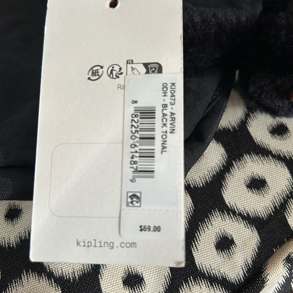 Kipling Arvin Black Crossbody Bag with Monkey Keychain - Picture 5 of 5